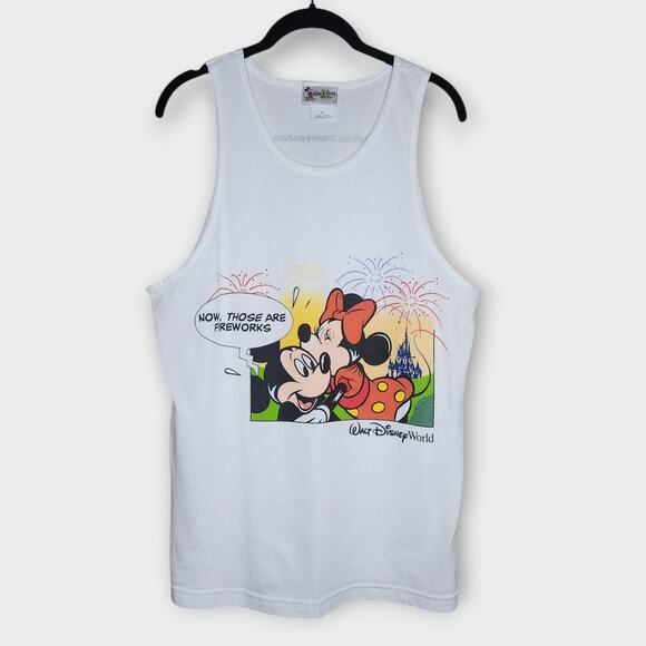 Vintage Walt Disney World Mickey Minnie Muscle Tank Top Men's Medium - Picture 1 of 8